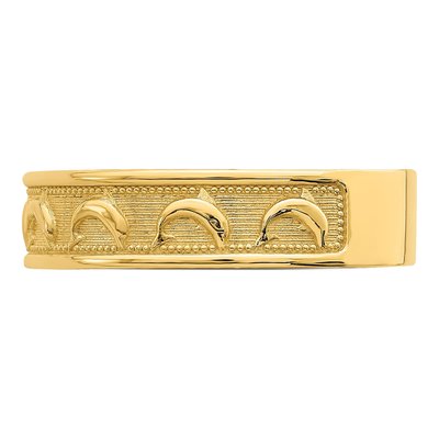 14K Yellow Gold Dolphin Thumb Ring – view 4