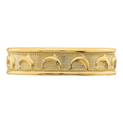 14K Yellow Gold Dolphin Thumb Ring – view 6