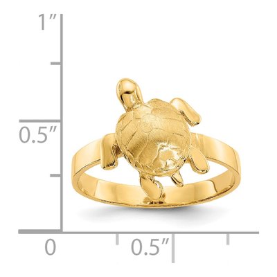 14K Yellow Gold Sea Turtle Ring – view 5