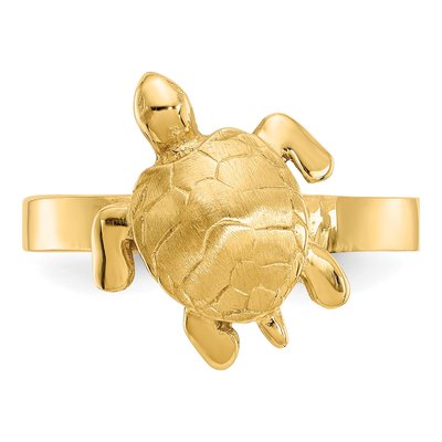 14K Yellow Gold Sea Turtle Ring – view 6