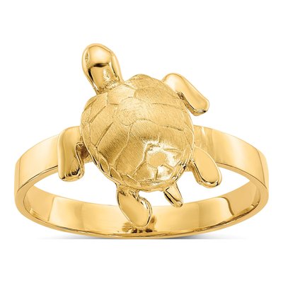 14K Yellow Gold Sea Turtle Ring
