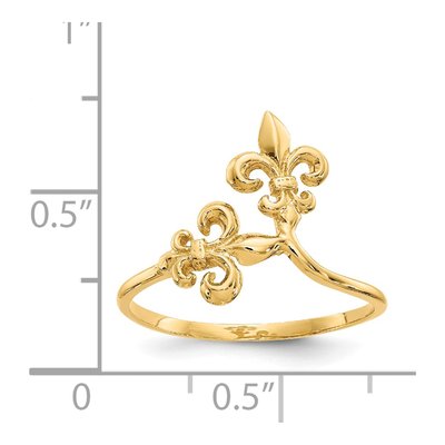 14K Yellow Gold Fleur de Lis Ring – view 5