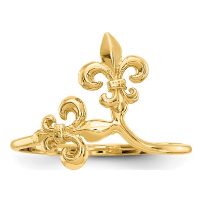 14K Yellow Gold Fleur de Lis Ring – view 6