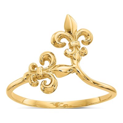 14K Yellow Gold Fleur de Lis Ring
