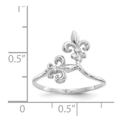 14K White Gold Fleur de Lis Ring – view 4