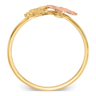 14K Two-Tone Gold Two Butterflies Ring – view 3