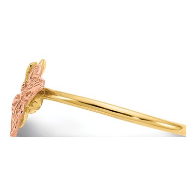 14K Two-Tone Gold Two Butterflies Ring – view 4