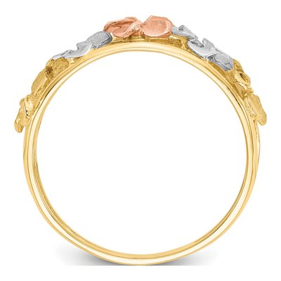 14K Two-Tone Gold Plumeria Flower Ring – view 3