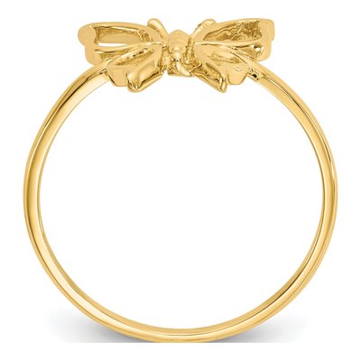 14K Yellow Gold Polished Butterfly Ring – view 3
