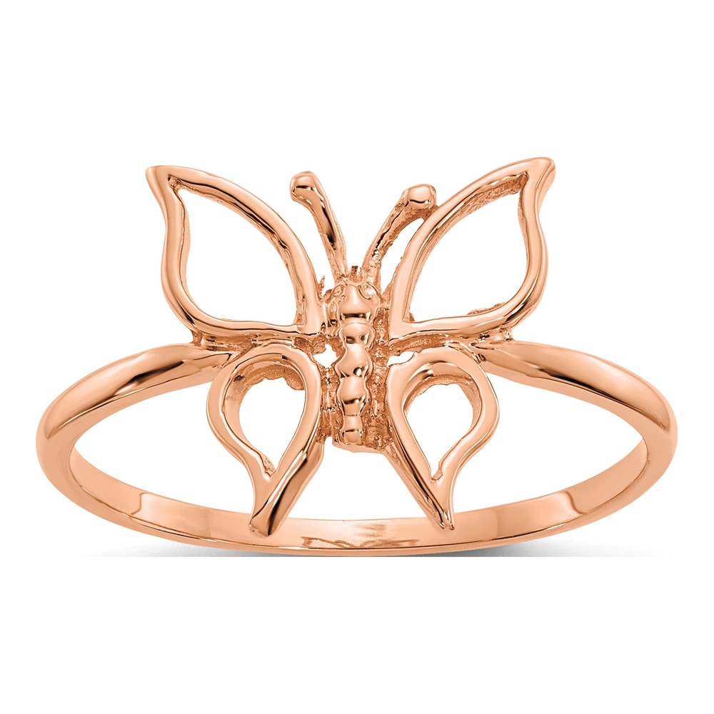 14K Rose Gold Butterfly Ring