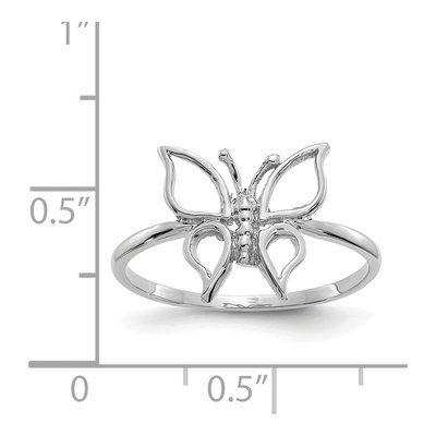14K White Gold Butterfly Ring – view 4