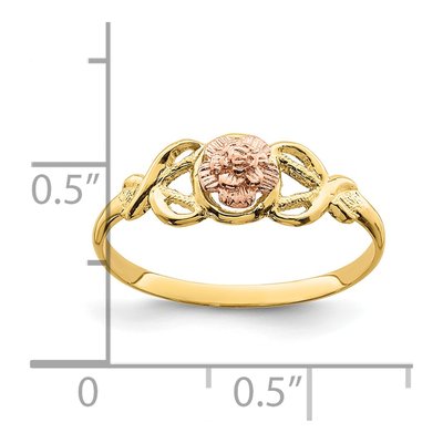 14K Two-Tone Gold Flower Ring – view 5