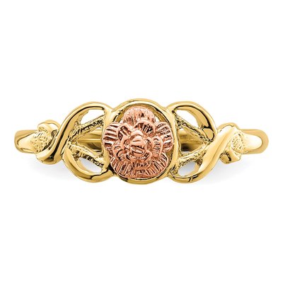 14K Two-Tone Gold Flower Ring – view 6