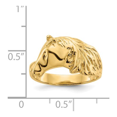 14K Yellow Gold Horse Head Ring – view 5