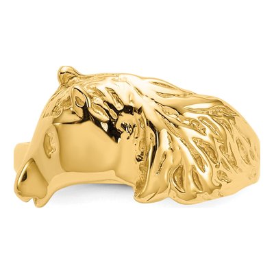 14K Yellow Gold Horse Head Ring – view 6