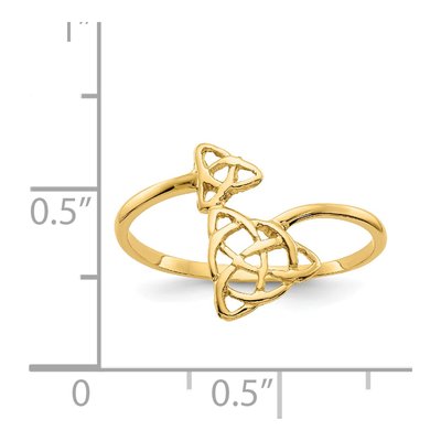 14K Yellow Gold Celtic Knot Bypass Ring – view 5