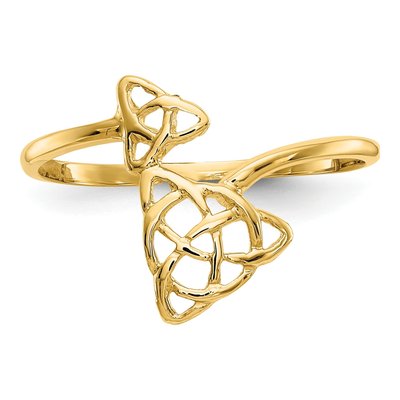 14K Yellow Gold Celtic Knot Bypass Ring – view 6