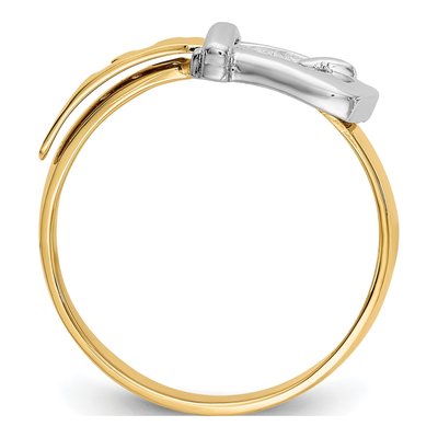 14K Two-Tone Gold Buckle Ring – view 3