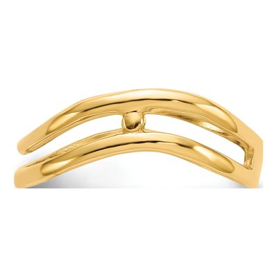 14K Yellow Gold Double Wave Thumb Ring – view 4