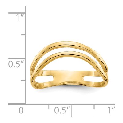 14K Yellow Gold Double Wave Thumb Ring – view 6