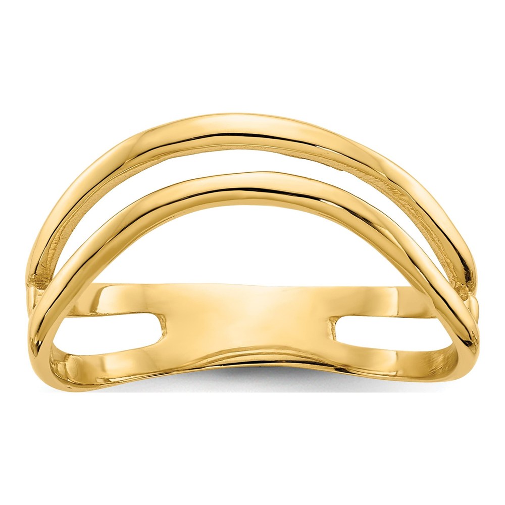 14K Yellow Gold Double Wave Thumb Ring