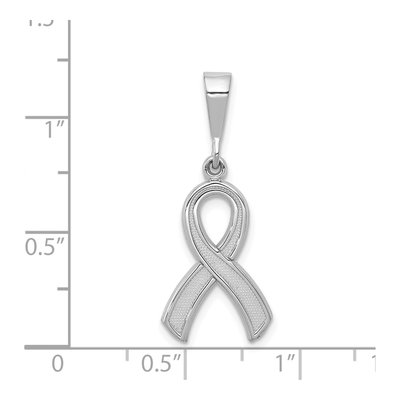 14K White Gold Awareness Ribbon Pendant – view 5