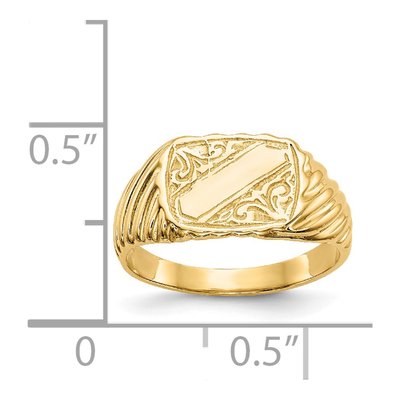 14K Yellow Gold Baby Signet Ring – view 4
