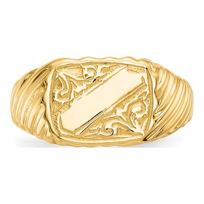 14K Yellow Gold Baby Signet Ring – view 6