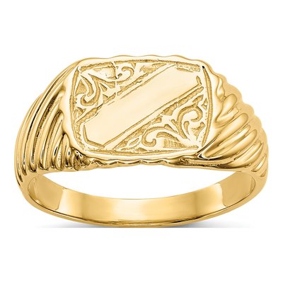 14K Yellow Gold Baby Signet Ring