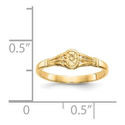 14K Yellow Gold Flower Baby Ring – view 4