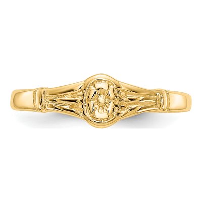 14K Yellow Gold Flower Baby Ring – view 6