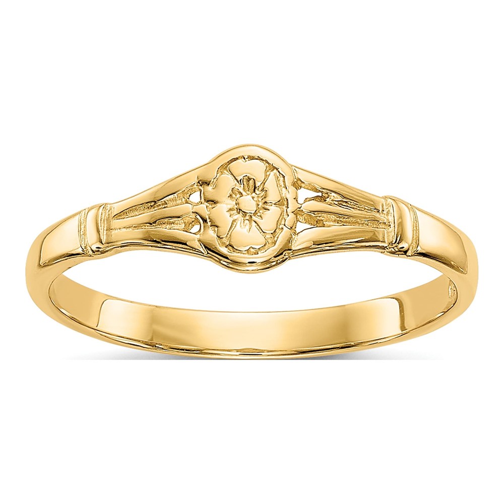 14K Yellow Gold Flower Baby Ring