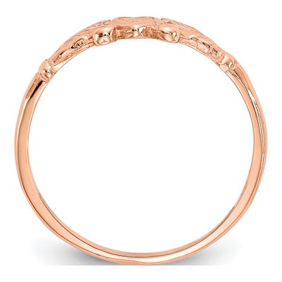 14K Rose Gold Textured Heart Baby Ring – view 3
