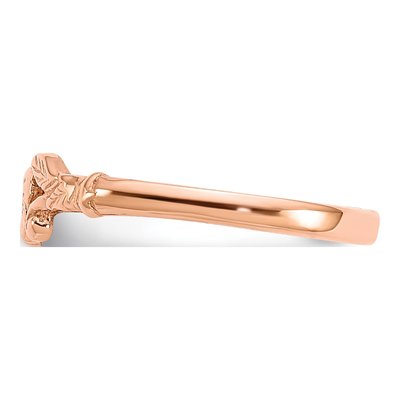 14K Rose Gold Textured Heart Baby Ring – view 5