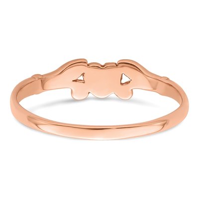 14K Rose Gold Textured Heart Baby Ring – view 7