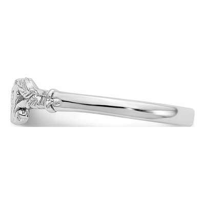 14K White Gold Textured Mini Heart Baby Ring – view 5