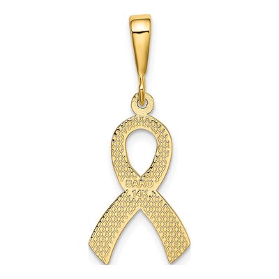 14K Yellow Gold Awareness Ribbon Pendant – view 4