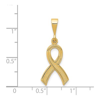 14K Yellow Gold Awareness Ribbon Pendant – view 5