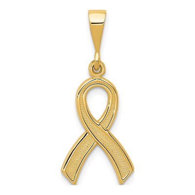 14K Yellow Gold Awareness Ribbon Pendant