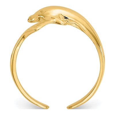 14K Yellow Gold Dolphin Toe Ring – view 3
