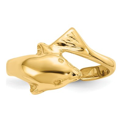 14K Yellow Gold Dolphin Toe Ring – view 6