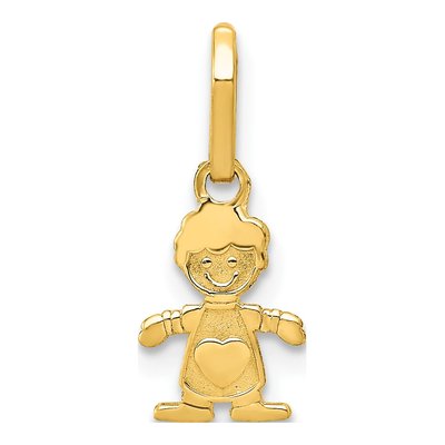 14K Yellow Gold Little Boy Pendant