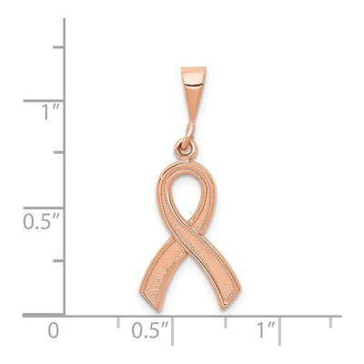 14K Rose Gold Awareness Ribbon Pendant – view 5