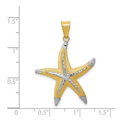 14K Yellow Gold Diamond-Cut Starfish Pendant – view 5
