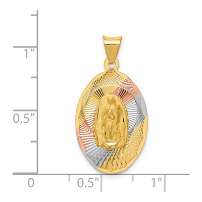 14K Yellow Gold Our of Guadalupe Oval Pendant – view 4