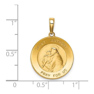14K Yellow Gold Saint Anthony Medal Pendant – view 4