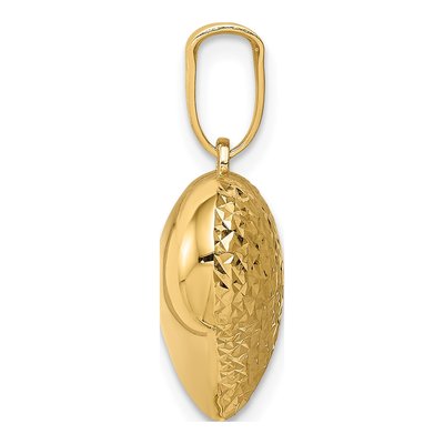 14K Yellow Gold 3-D Puffed Heart Pendant – view 3