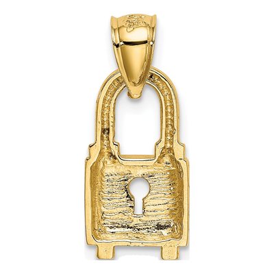 14K Yellow Gold Padlock Charm – view 4