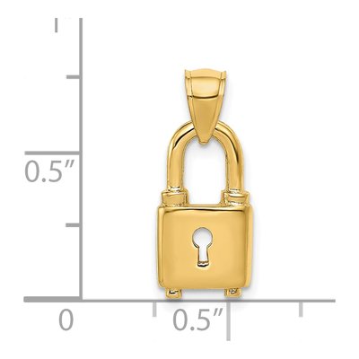 14K Yellow Gold Padlock Charm – view 5
