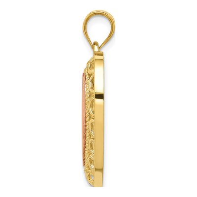 14K Two-Tone Gold Lace Heart Pendant – view 3